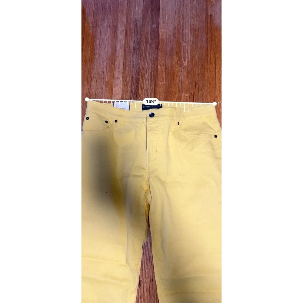 LRL Ralph Lauren Jeans Women 10P Petite Yellow Denim Classic Straight‎ Leg Jean
